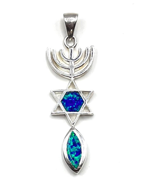 Sterling Silver With Opal Grafted In Pendant